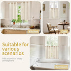 YoungsTex Linen Kitchen Window Curtains 48 Inch Length - Image 2