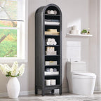 IFGET 71" Tall Arched Bookshelf, 8 Tiers Arch Bookcase - Image 6