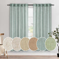 MIULEE Sea Green Linen Curtains 52x72 Inch by MIULEE