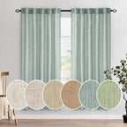 MIULEE Sea Green Linen Curtains 52x72 Inch by MIULEE