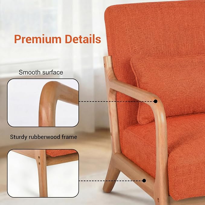 Mid Century Accent Chair, Comfy Arm Chair - Image 6