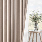 90 inch long linen Blackout curtains 2 Panels 100% Black out Linen texture - Image 6