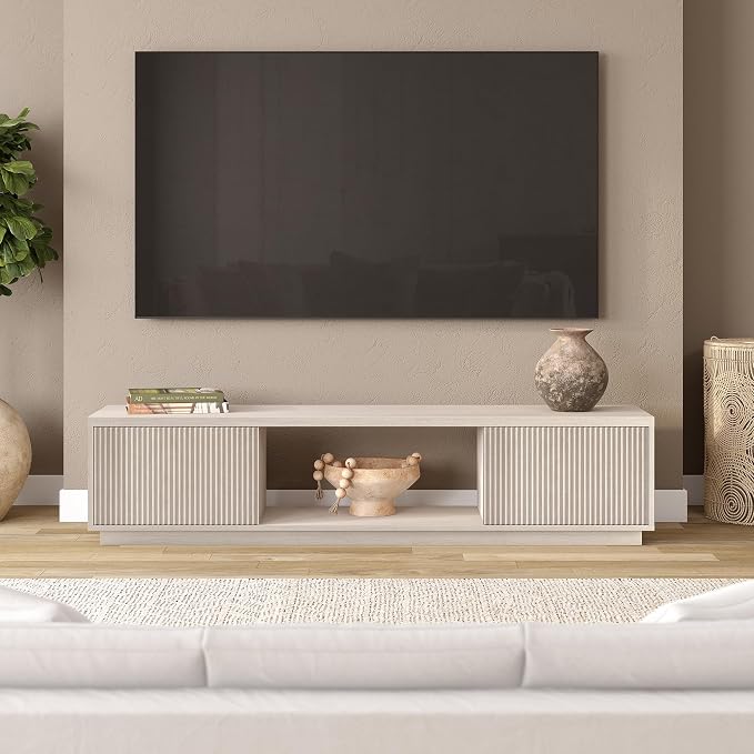 Henn&Hart Fluted TV Stand for TVs up to 78" - Image 2