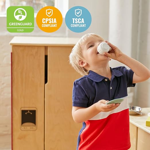 ECR4Kids Wooden Pretend Play Kitchen Refrigerator - Image 6