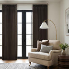 Thick Linen Pinch Pleated Light Filtering Privacy Dark Brown Curtains 50x80 | - Image 7