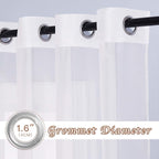 NICETOWN Ivory Sheer Curtains 72 inch Length - Image 2