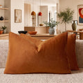 GIGIZAZA Burnt Orange Velvet Throw Pillow Covers 12x20 Pack of 2 | Decorative by GIGIZAZAFocusingonhomedecoration