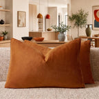GIGIZAZA Burnt Orange Velvet Throw Pillow Covers 12x20 Pack of 2 | Decorative by GIGIZAZAFocusingonhomedecoration