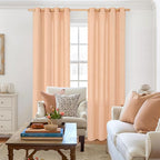 YoungsTex Peach Linen Curtains 72 Inches Long - Image 2