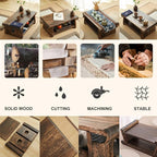 Japanese Floor Table Foldable Solid Wood Coffee Table Low Kotatsu Table - Image 7