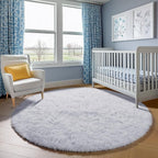 White Round Rugs 6ft for Living Room Bedroom, Fluffy Circle Area Rug for Kids - Image 8