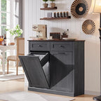 IFGET Double Tilt Out Trash Cabinet, 20 Gallon Farmhouse Laundry Hamper Cabinet by IFGETEnrichYourLivingSpace