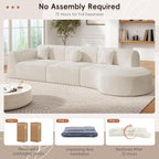 Merax 140" Curved Polyester Sectional Sofa Set, Modern Cloud Couch - Image 6