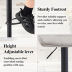 FIRAVOE Swivel Bar Stools Set of 3, Modern Adjustable Bar Stools - Image 5