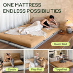 ZonLi Japanese Floor Futon Mattress Twin Size 75"x 39", 100% Cotton Cover 2.5'' - Image 4