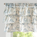 jinchan Ruffled Floral Valance Linen Shabby Chic Small Window Curtain 18 Inch by JINCHAN