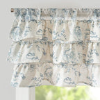 jinchan Ruffled Floral Valance Linen Shabby Chic Small Window Curtain 18 Inch by JINCHAN