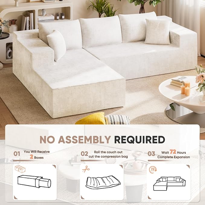Homall 108" Modular Sectional Sofa, Boneless Couch - Image 4