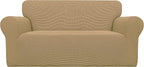 Easy-Going Stretch Loveseat Couch Covers Washable Golden | 1-Piece Loveseat by Easy-Going