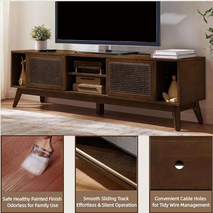 LKTART 68 Inch Mid Century Modern TV Stands - Image 6