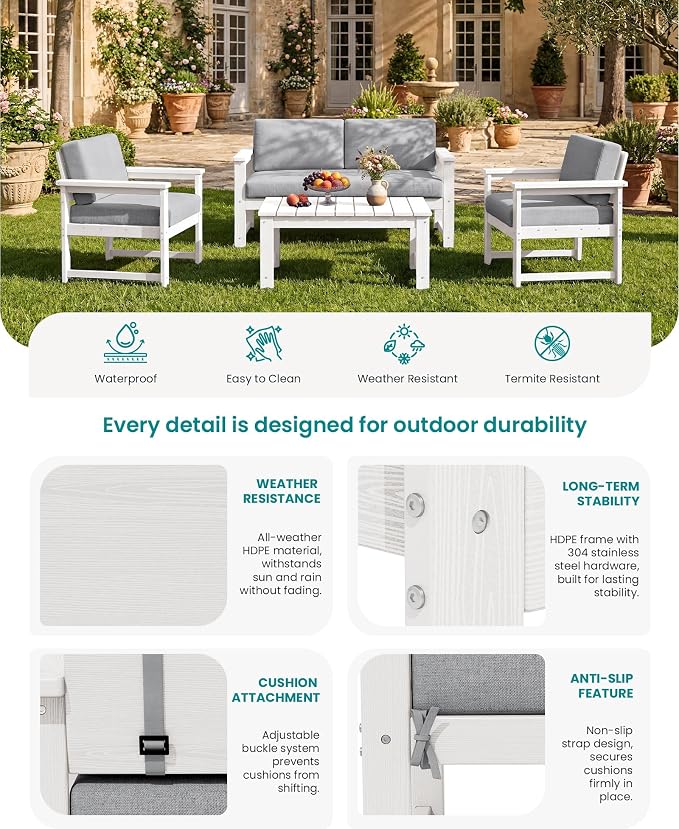 SERWALL HDPE Outdoor Loveseat - Image 4