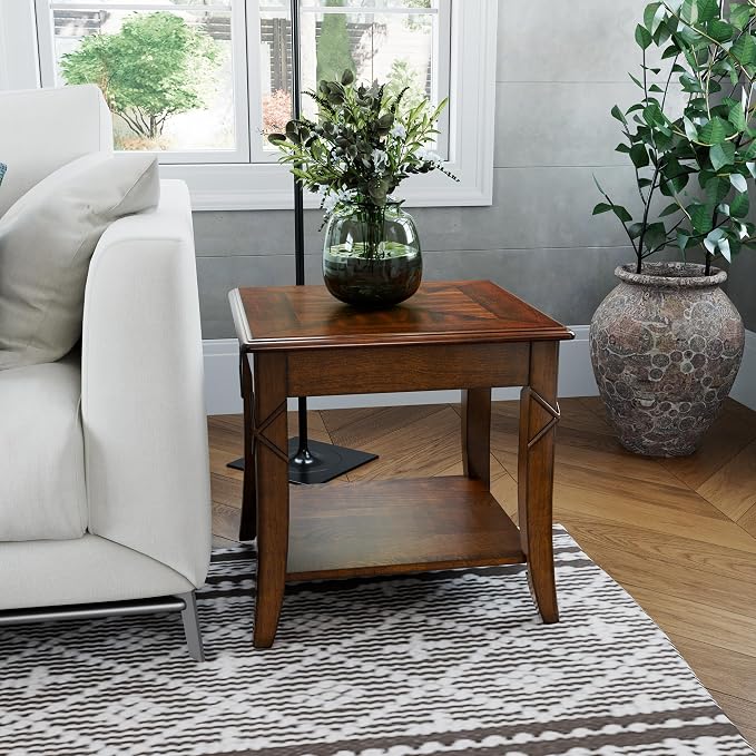 Mid-Century Modern Coffee Table Set of 3, 3-Piece Solid Wood Living Room Table - Image 7