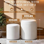White Vanity Stool Set of 2 - Image 3
