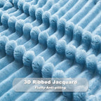 NEWCOSPLAY Fleece Ribbed Cozy Twin Blanket - Image 7