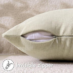 MIULEE Cream Chenille Couch Throw Pillow Covers, 18x18 | Set of 2, Soft - Image 3