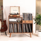 Record Player Stand, Large Record Player Table Cabinet - Image 6