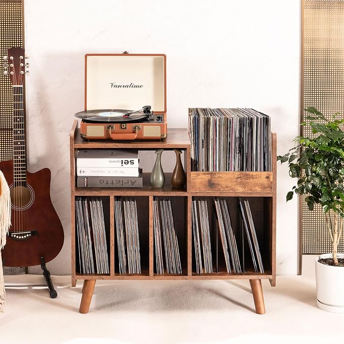 Record Player Stand, Large Record Player Table Cabinet - Image 6