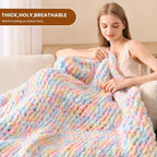 L'AGRATY Chunky Knit Throw Blanket - Image 4