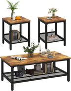 furlinkhm Coffee Table Set of 3, Industrial Coffee Table - Image 8