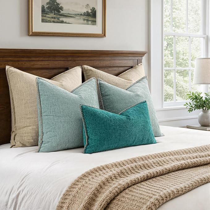 MIULEE Decorative Couch Throw Pillow Covers 18x18 Inch Coastal Light Blue | 2 - Image 8