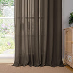 YoungsTex Brown Linen Semi Sheer Curtains 72 Inch Length - Image 7