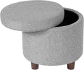 Homepop Home Decor | Upholstered Round Storage Ottoman | Ottoman by HomePop