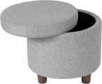 Homepop Home Decor | Upholstered Round Storage Ottoman | Ottoman by HomePop