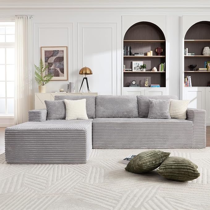 Opiesit 108" Boneless Couches for Living Room, Modular Sectional Sofa by Opiesit