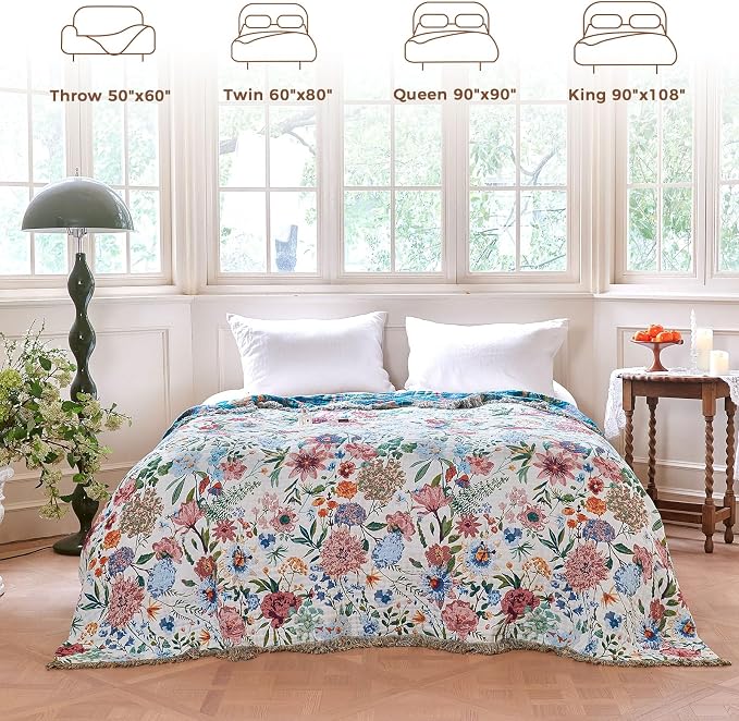 LUTBM Boho Throw Blanket for Bed Cotton Summer Blankets for Bedroom Living Room - Image 5