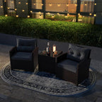 Tangkula 3 Pieces Patio Furniture Set, PE Rattan Wicker 3 Pcs Outdoor Sofa Set - Image 4