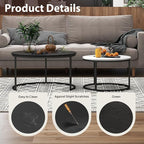 Otterease Nesting Tables Set of 2, 31.5" Round Coffee Table, Small Nesting - Image 3