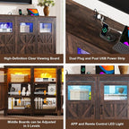 74" Large LED Farmhouse TV Stand - Image 7