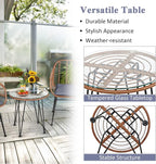 Tangkula 3 Pieces Patio Conversation Bistro Set, Outdoor Wicker Furniture - Image 6