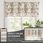 jinchan Ruffled Valance Curtain Linen Floral Kitchen Valance 18 Inch Shabby - Image 8