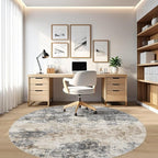 LOONGRUG Round Rug 10x10 Washable Circle Large Neutral Modern Abstract Rug | - Image 6