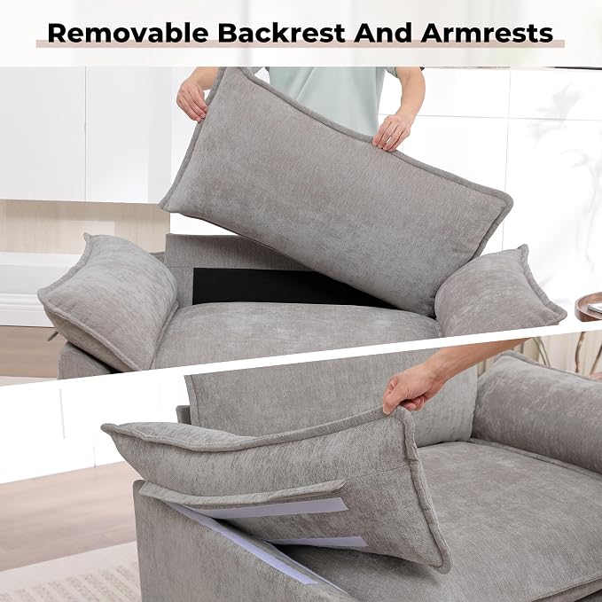 Oversized Accent Chair, Modern Chenille Cloud Sofa Chair - Image 5