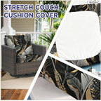 CALBODE 8 Pcs Stretch Indoor/Outdoor Seat Cushion Covers, Indoor/Outdoor Couch - Image 4