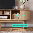 LINSY HOME 70" Fluted TV Stand for TVs up to 80 Inch, Mid Century Modern - Image 6