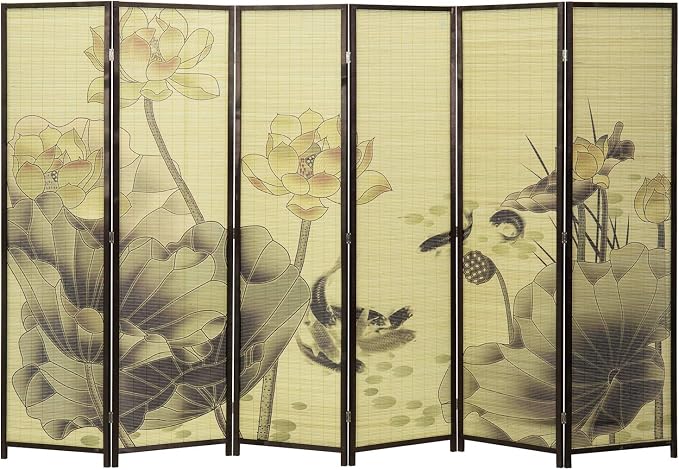 MyGift Decorative 6-Panel Folding Room Divider Bamboo Screen by MyGiftHome
