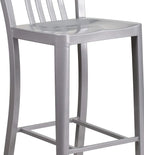 Flash Furniture Commercial Grade 30" High Silver Metal Indoor-Outdoor Barstool - Image 9